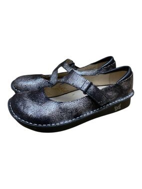 Alegria Womens JIL-752 Silver Crackled Mary Jane Shoes